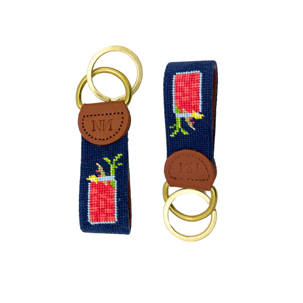 bloody mary needlepoint keychain