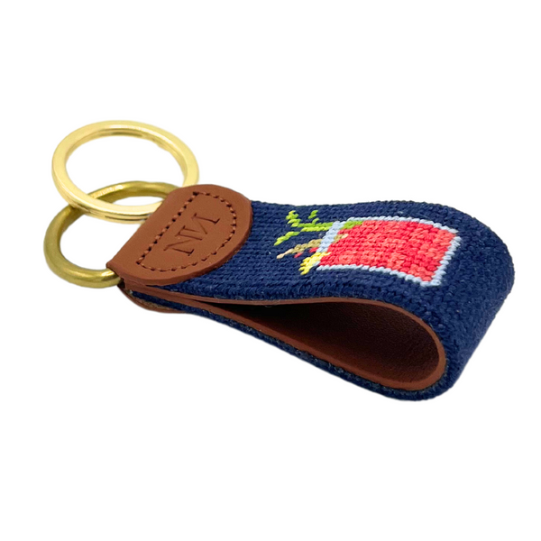 bloody mary needlepoint keychain