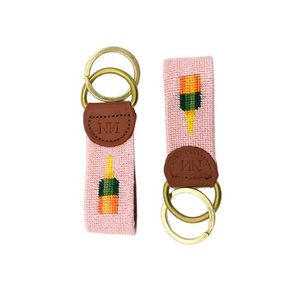 bubbly needlepoint keychain