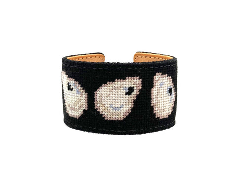 oyster needlepoint cuff